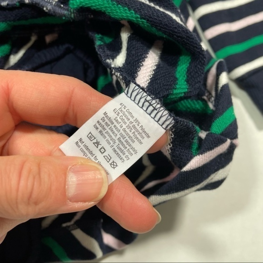 Janie and Jack Long Sleeve Stripe Dress Size 12-18 months Blue - Picture 3 of 5